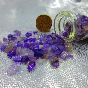 Amethyst Gemstone Chips In A Bottle Embellishments Natural Semi Precious